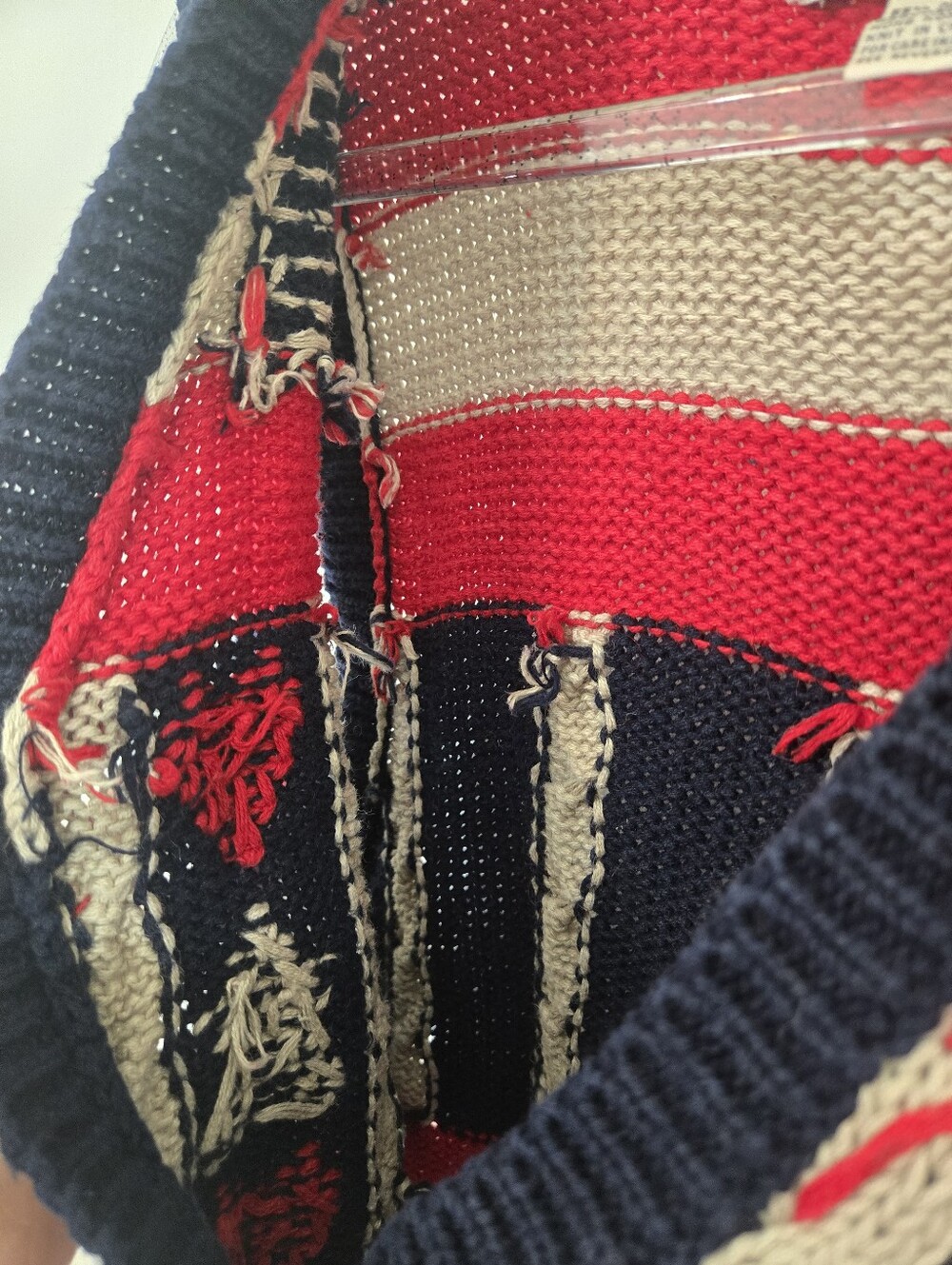 Christopher & Banks Americana Vintage Red/Navy/Tan Star Heart Button Vest, S - Picture 8 of 8